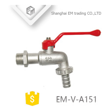 EM-V-A151 Nickel Plated red handle Long body Brass Bibcock